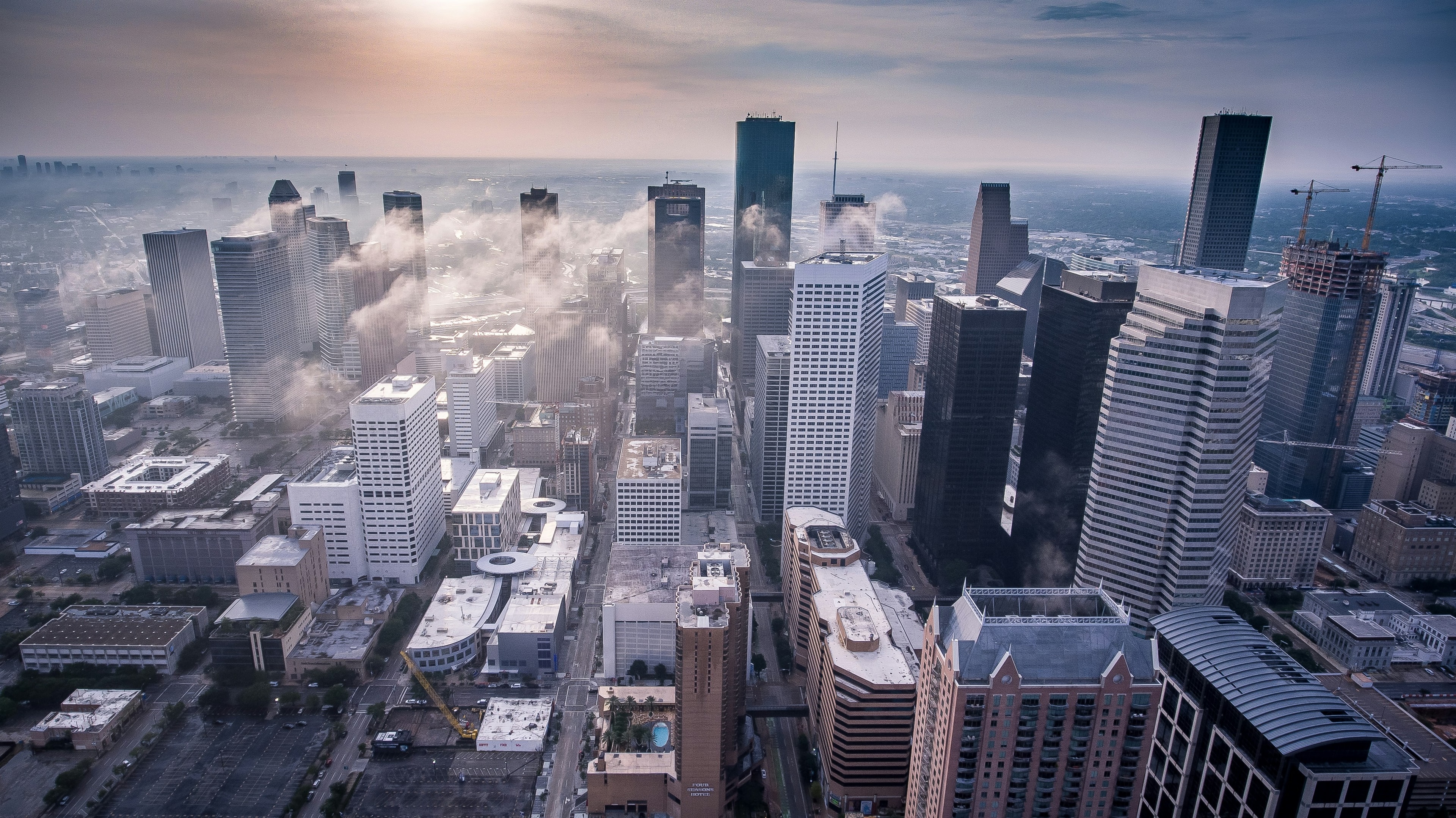 Downtown Houston Skyline with Fog